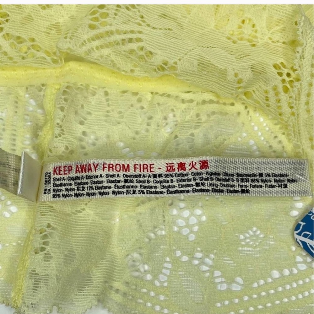 Free People Yellow Lace Trim bralette NWT - Picture 5 of 8